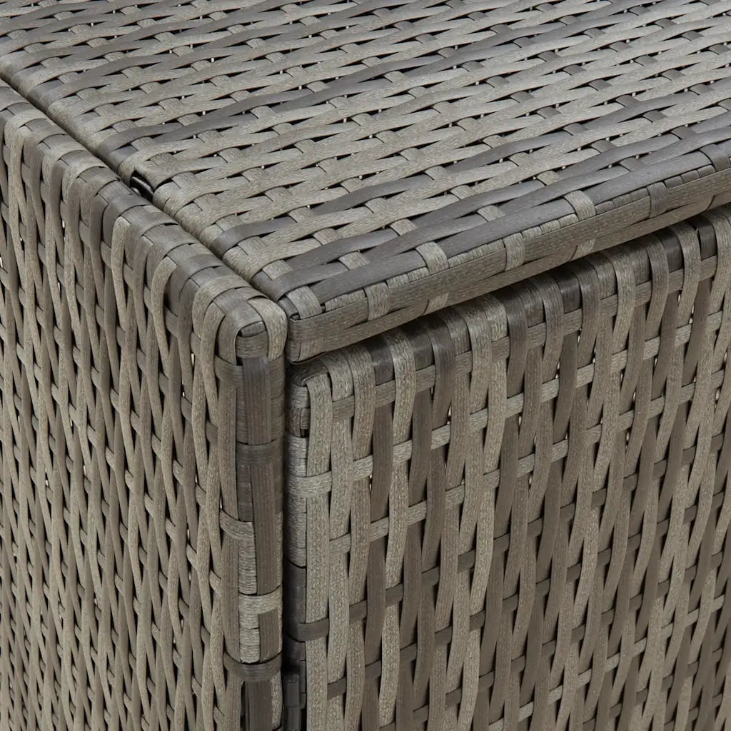 Mobile contenitore da giardino 59 x 40 x 180 cm design funzionale 4 scomparti in resina intrecciata grigia 02_0046637