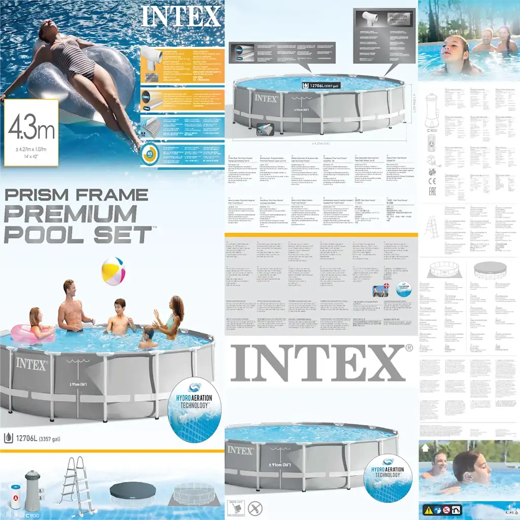 INTEX Set Piscina Prism Frame Premium 427x107 cm 92519