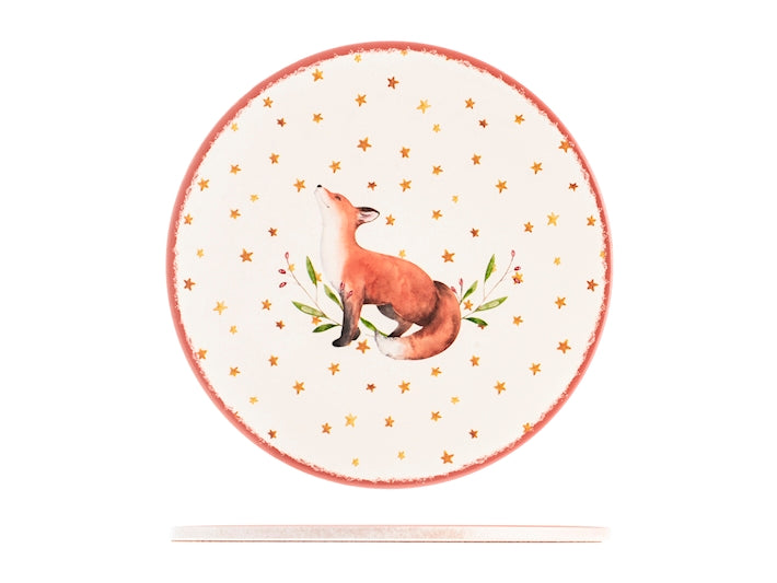 Sottopentola tonda in ceramica decorato Volpe