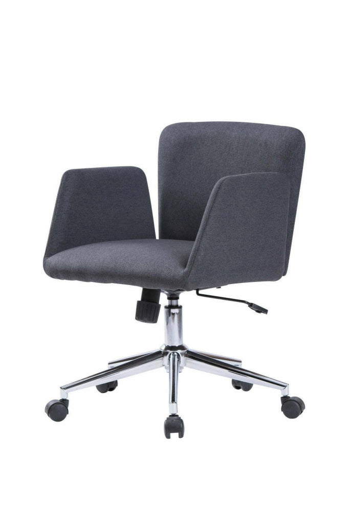 Sedia da ufficio Assoro, Poltrona con braccioli, Seduta ergonomica da ufficio, 54x55h65/84 cm, Grigio