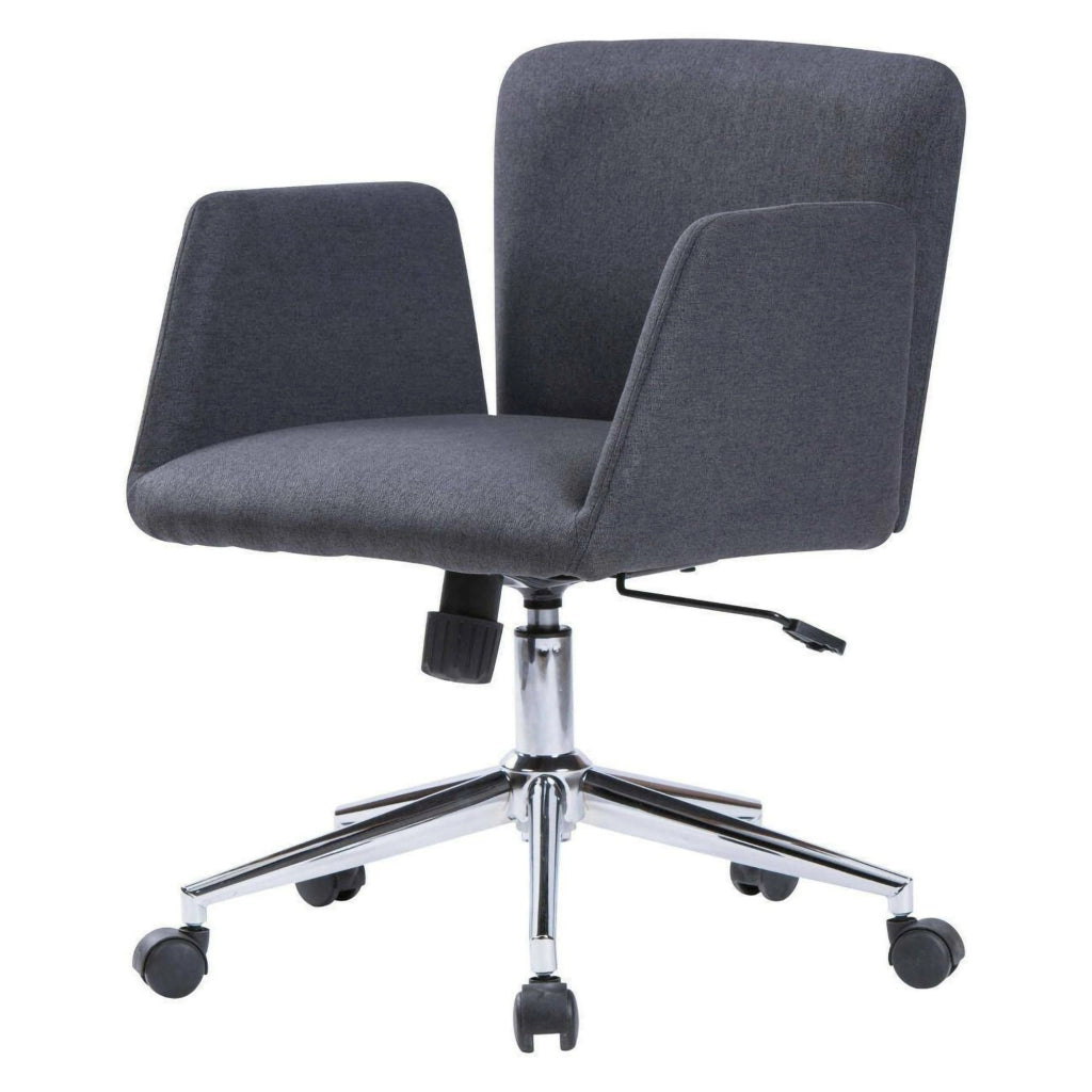 Sedia da ufficio Assoro, Poltrona con braccioli, Seduta ergonomica da ufficio, 54x55h65/84 cm, Grigio