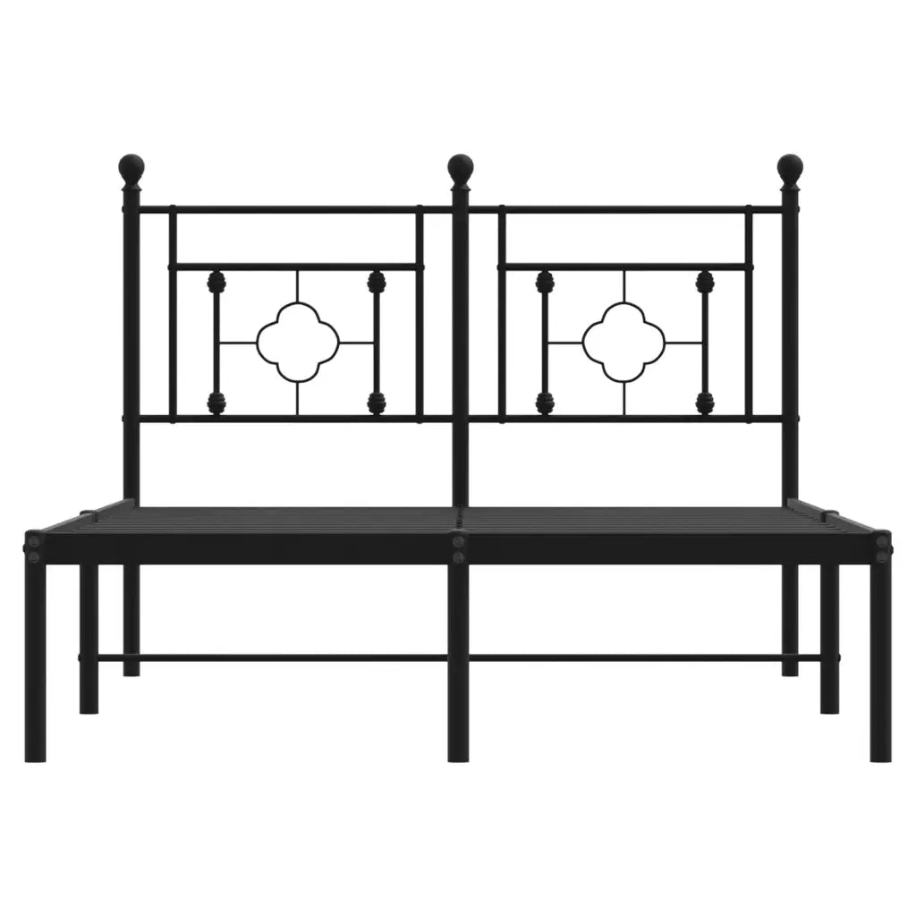 Giroletto con Testiera-Struttura Letto con testiera in Metallo Nero 120x200 cm 395884