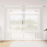 Tenda in Pizzo con tende Bianco 245 x 200 cm Poliestere 4107770