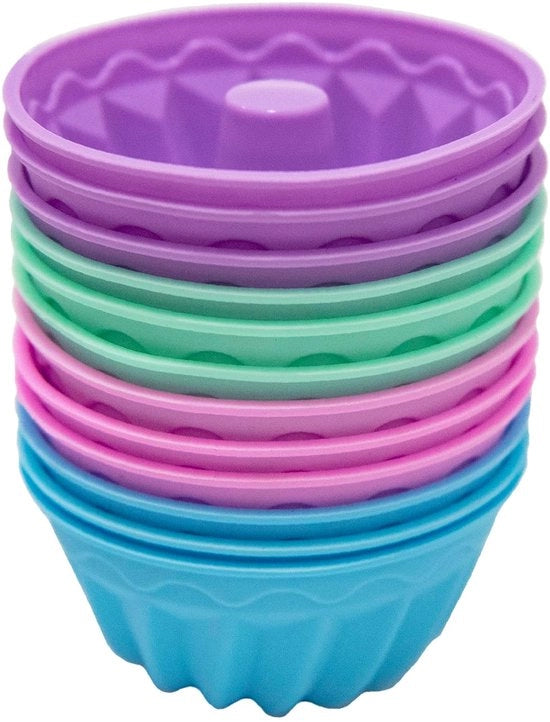 Mini Forme di Tubolare - Versatili e Resistente al Calore - Set di 12 - Diverse Colori - Silicone
