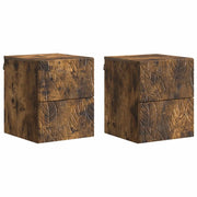 Mobiletto da notte a muro 2 pcs Rovere Fumo 34,5 x 33 x 40 cm 898816