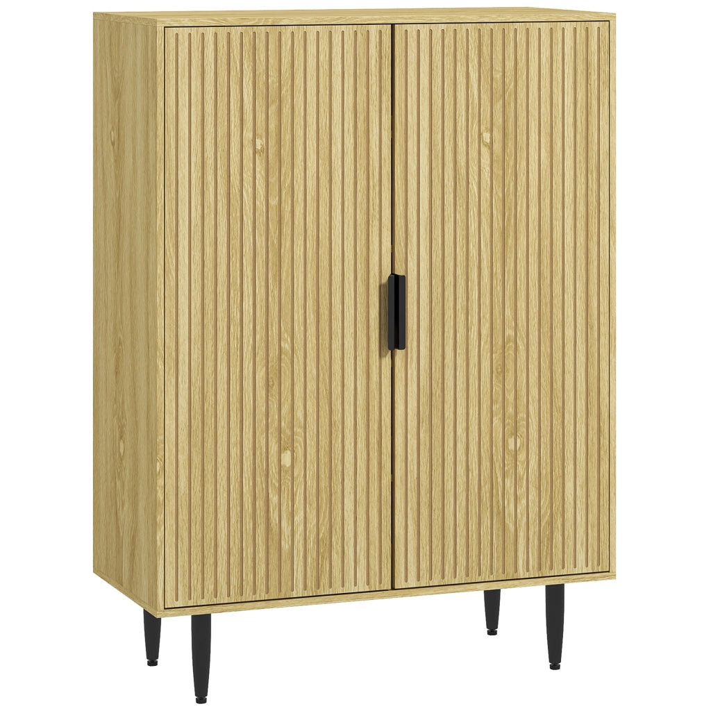 Scarpiera Salvaspazio per 15 Paia di Scarpe con 4 Ripiani Regolabili, 80x38x110cm, Rovere