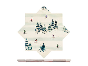 Sottopentola in ceramica decorato Sciatori