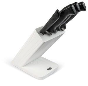 Ceppo Obliquo in Legno 4 Coltelli Bianco Sanelli Skin Bianco