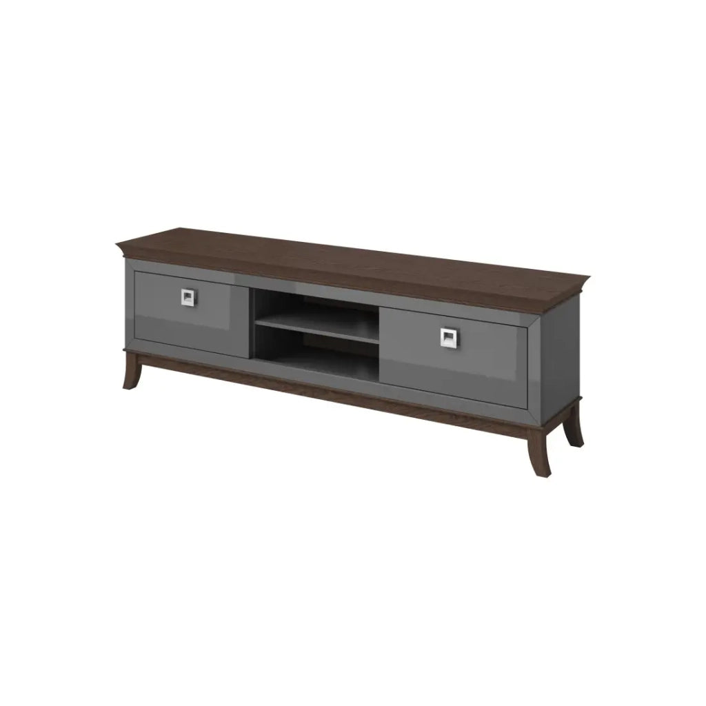 Mobile porta TV XL 196 cm collezione PALACE. Colore grigio e rovere.