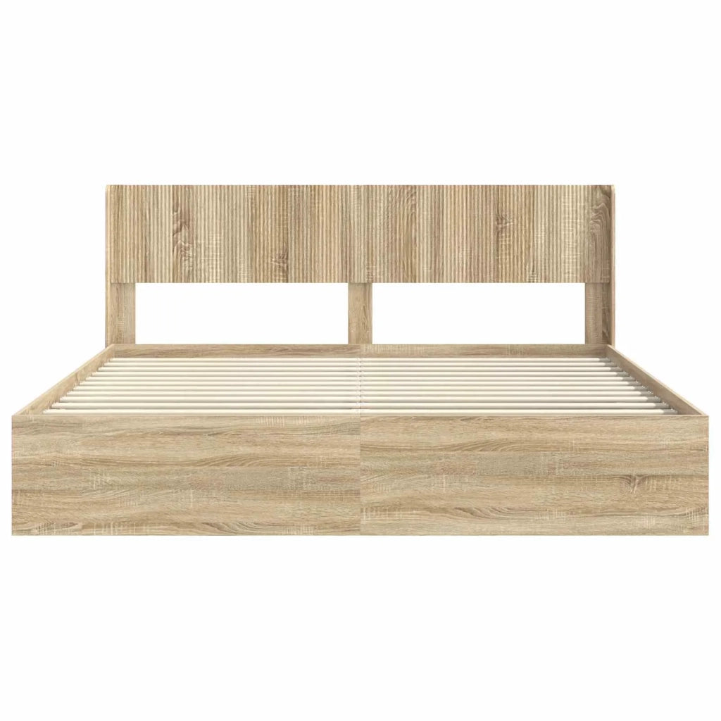 Struttura del letto con stoccaggio e testata Rovere Sonoma 3414181