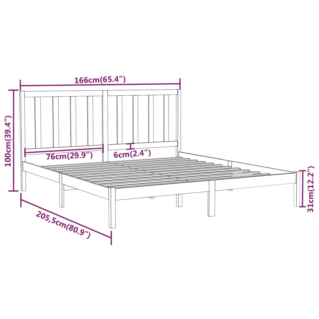 Giroletto-Struttura Letto in Legno Massello 160x200 cm 962728