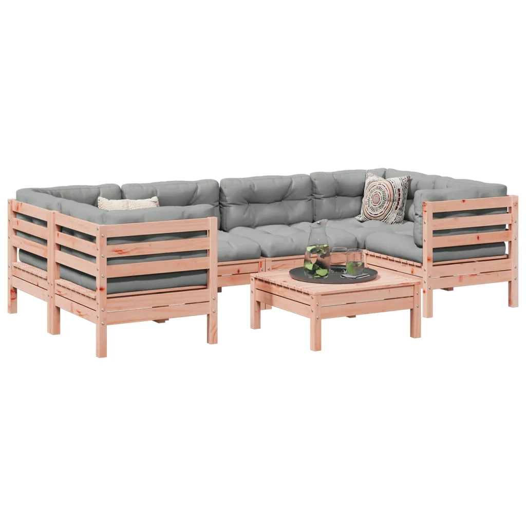 Set Divani Giardino 7 pz Cuscini Legno Massello Abete Douglas 3299317