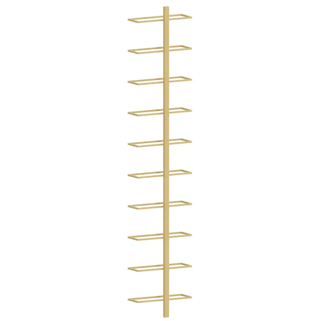 Portavini da Parete per 10 Bottiglie Dorato in Metallo 340905