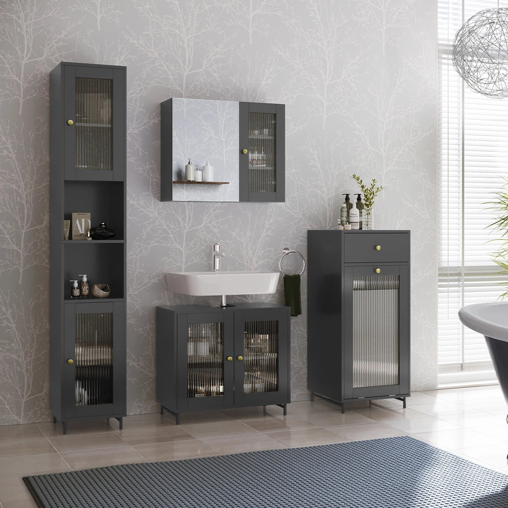 Vicco Set di mobili da bagno Grigio 4 parti