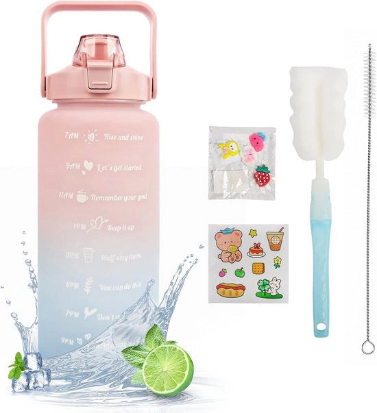 Ottimo Biberon 2L BPA libero - Grande Capacità Biberon Sport con Beccuccio e Marcature di Tempo