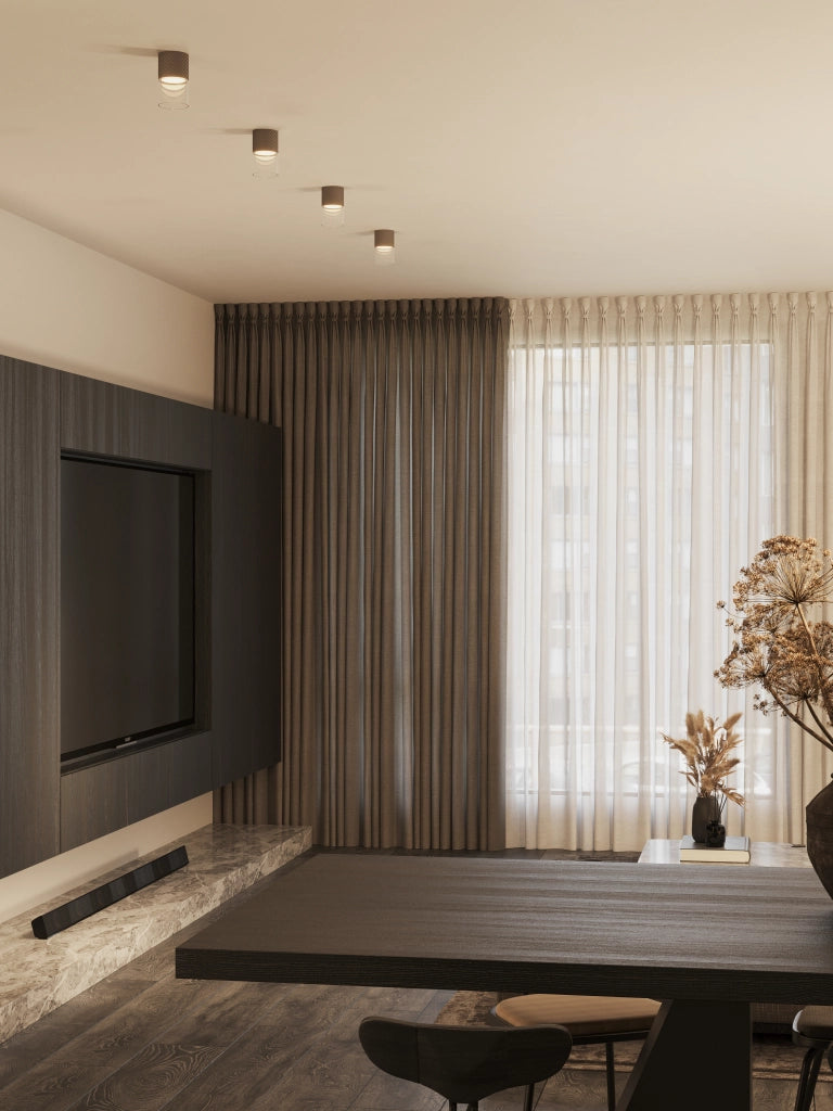Spot soffitto Maxlight Fusion taupe tondo LED 7W reticolare