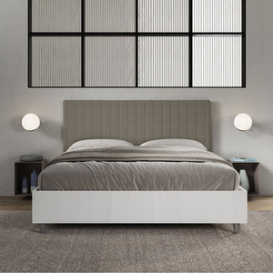 Letto Matrimoniale 160x200 cm con Rete e Contenitore Burmy Cappuccino