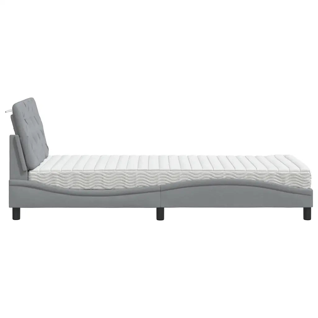 Letto con Materasso Grigio Chiaro 80x200 cm in Tessuto 3310699