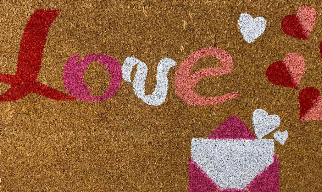 Zerbino Ingresso Casa In Fibra Di Cocco Con Base In Pvc  Love