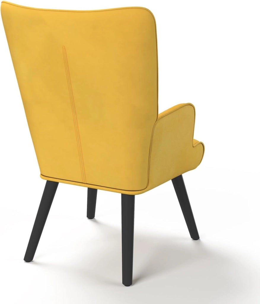 Poltrona scandinava ANIA in velluto giallo