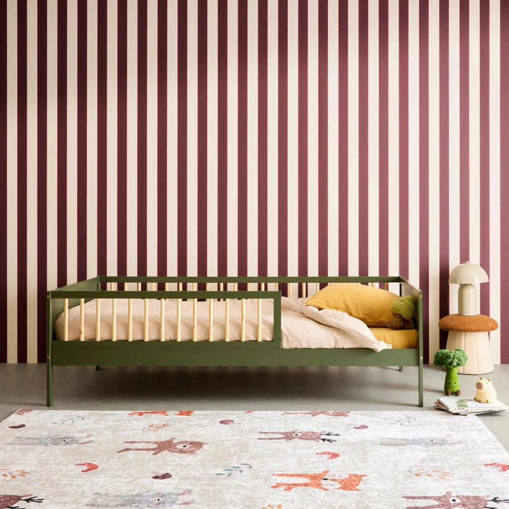 Letto bambino 90cm pino naturale rete a doghe inclusa, verde
