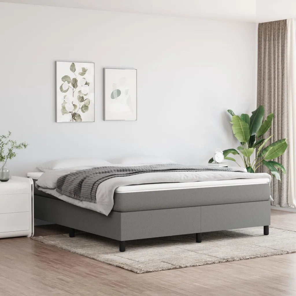 Letto matrimoniale | Letto per adulti | Struttura Letto a Rete a Molle Grigio Scuro 160x200 cm Tessuto