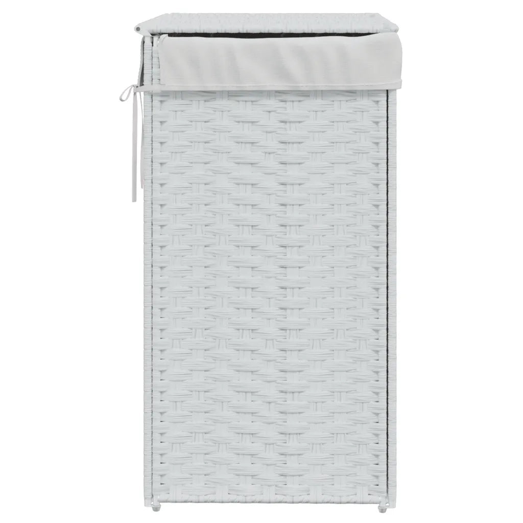 Cesto Portabiancheria Coperchio Bianco 46x33x60 cm Polyrattan CFW8762169
