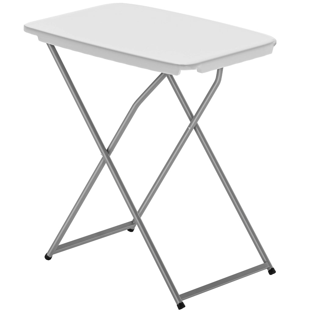 Tavolo pieghevole da pranzo ¨C zephmum ¨C bianco metallo HDPE 75x50x73,5 cm