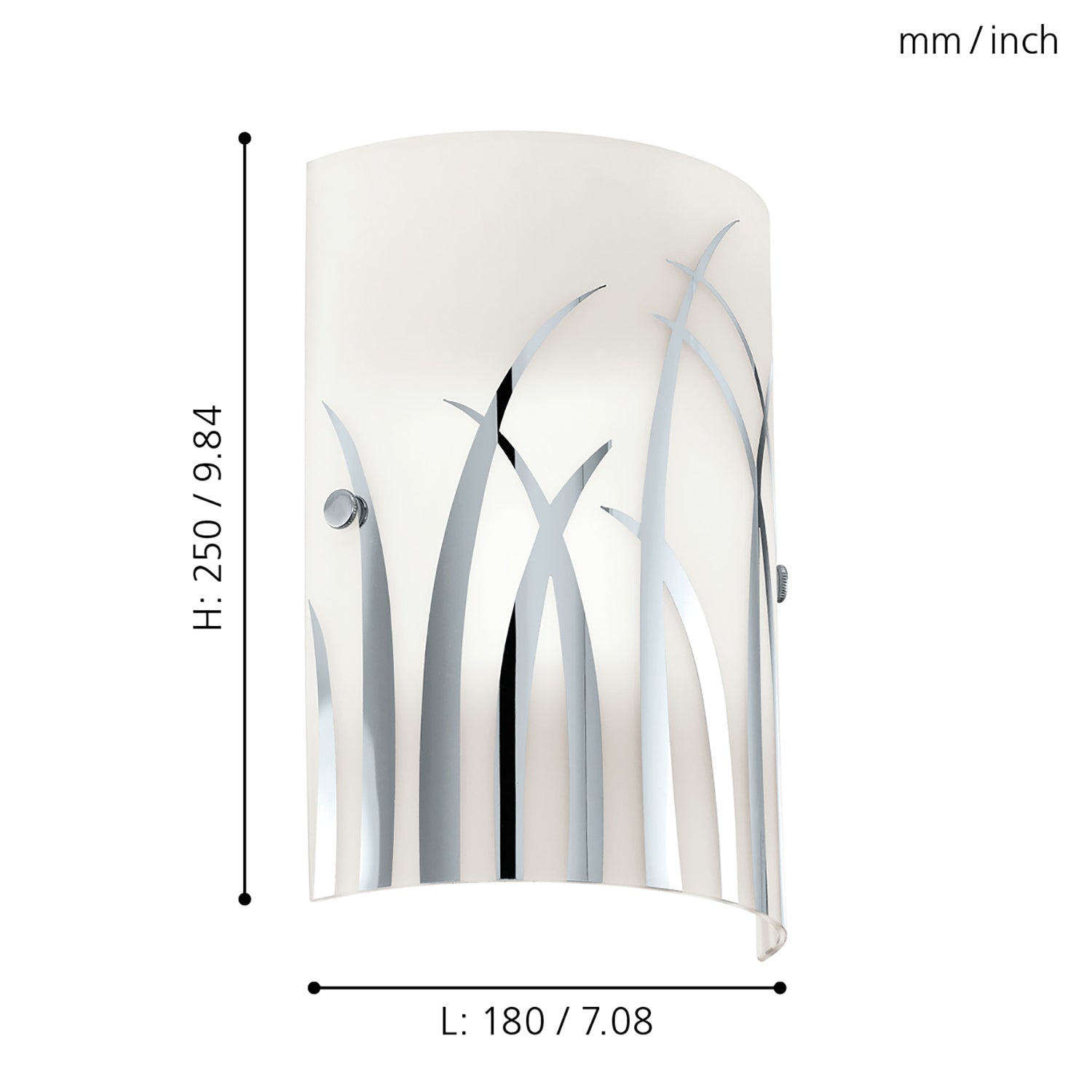 Applique Contemporanea Rivato Acciaio Bianco 1 Luce E14