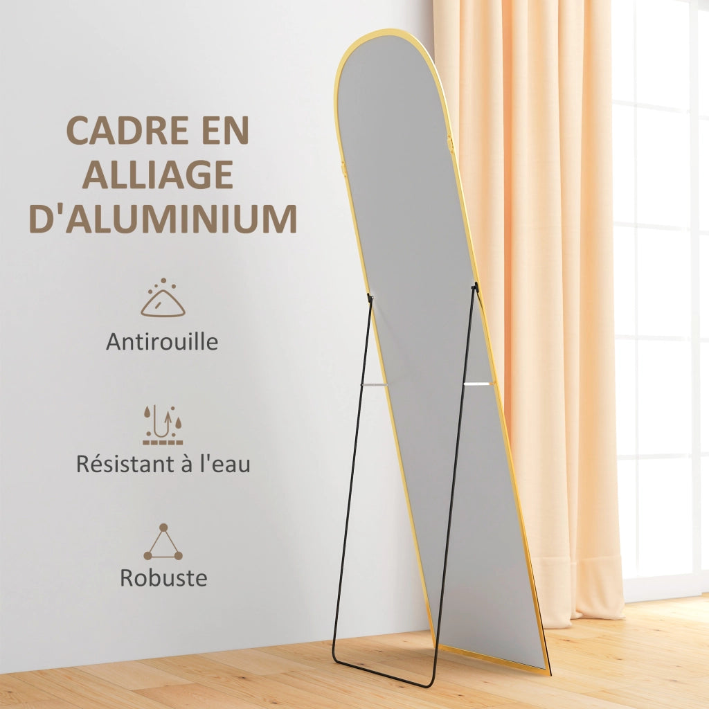 Specchio da parete con cornice in alluminio dorato ¨C zephmum ¨C 50x161.5 cm