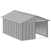 Casetta per Cani grigio 116,5x153x81,5 cm Acciaio Zincato