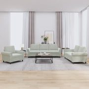 Set di Divani 3 pz con Cuscini Grigio Chiaro in Vellutocod mxl 83294