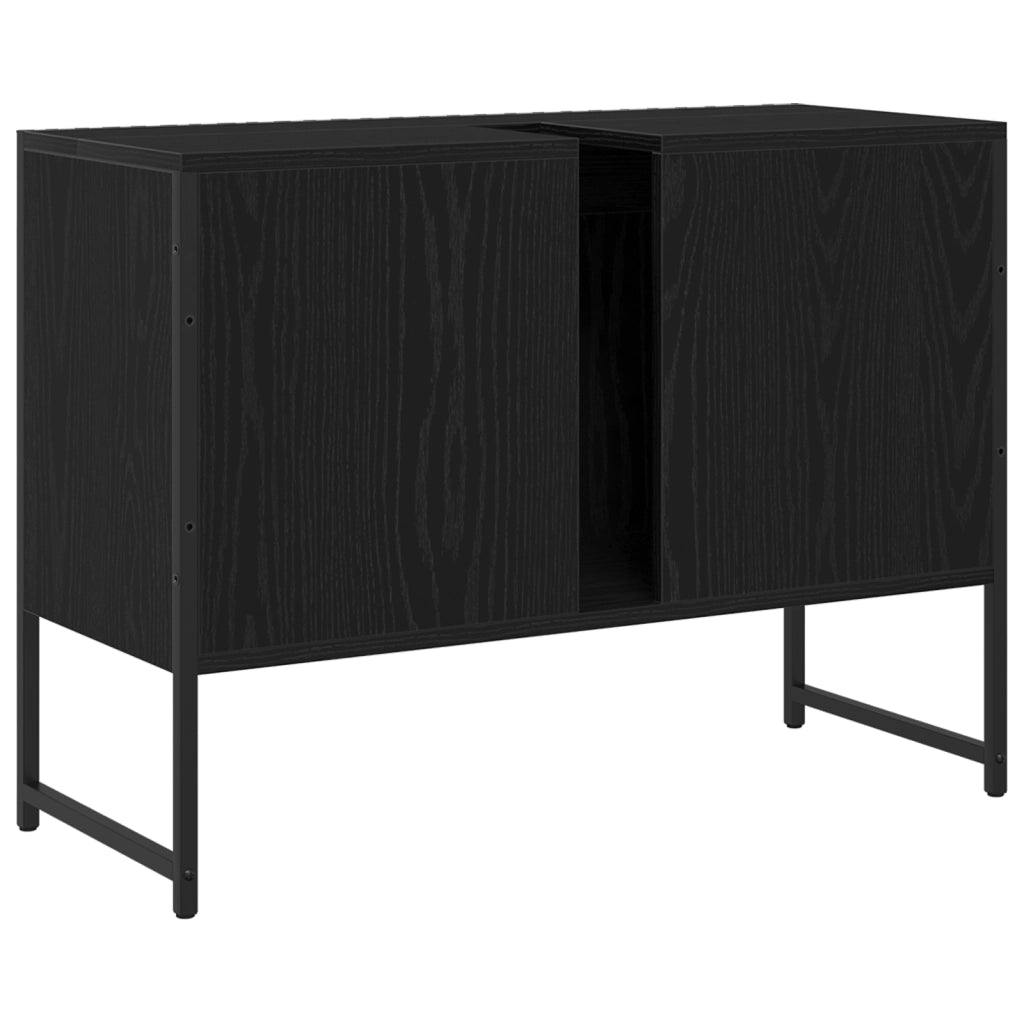 Mobile Porta Lavabo Rovere Nero 80x33x60 cm Legno ingegnerizzato