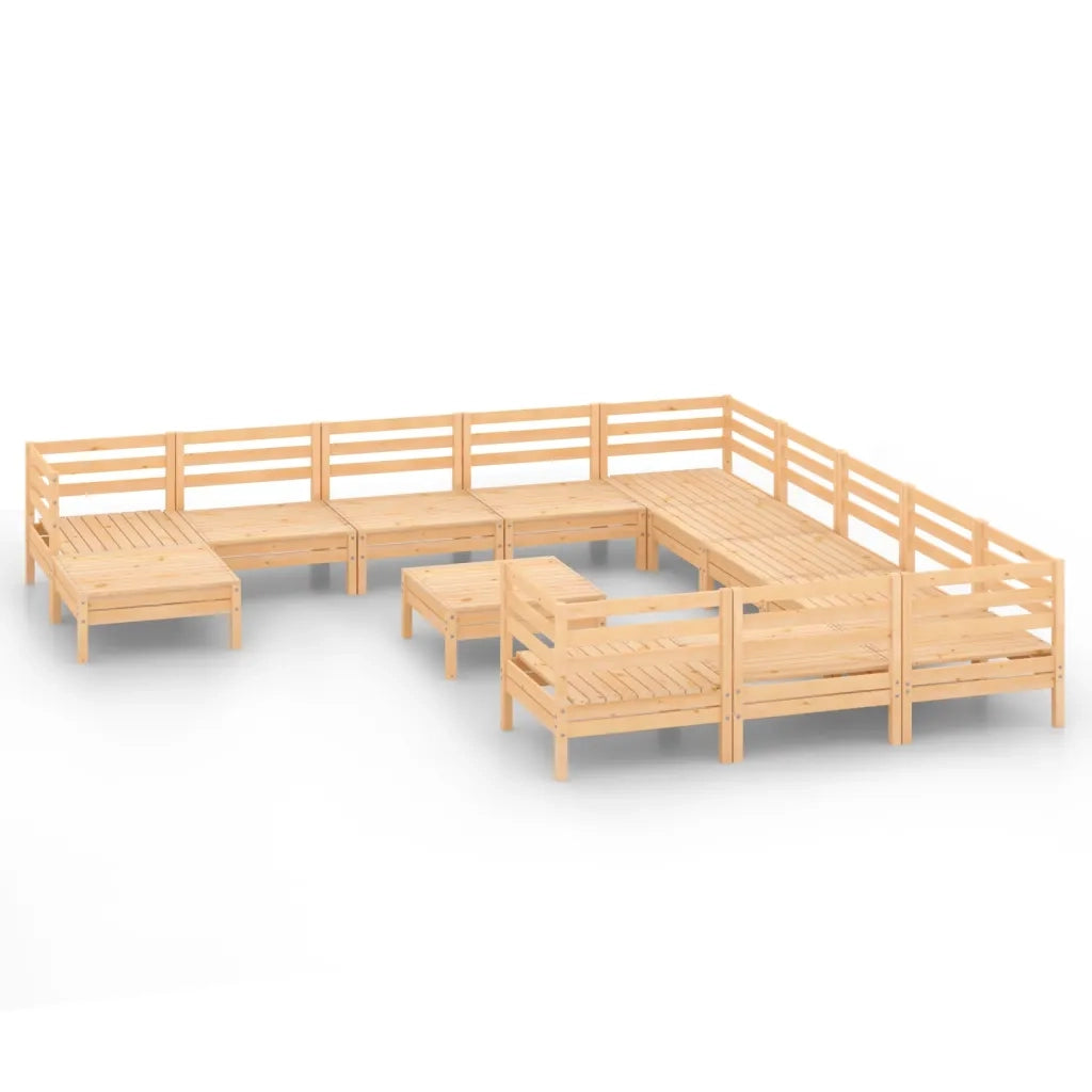 Set Divani da Giardino 13 pz in Legno Massello di Pino cod mxl 36777