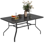 Tavolo da giardino ¨C zephmum ¨C 152x90 cm, nero, acciaio, lattoni