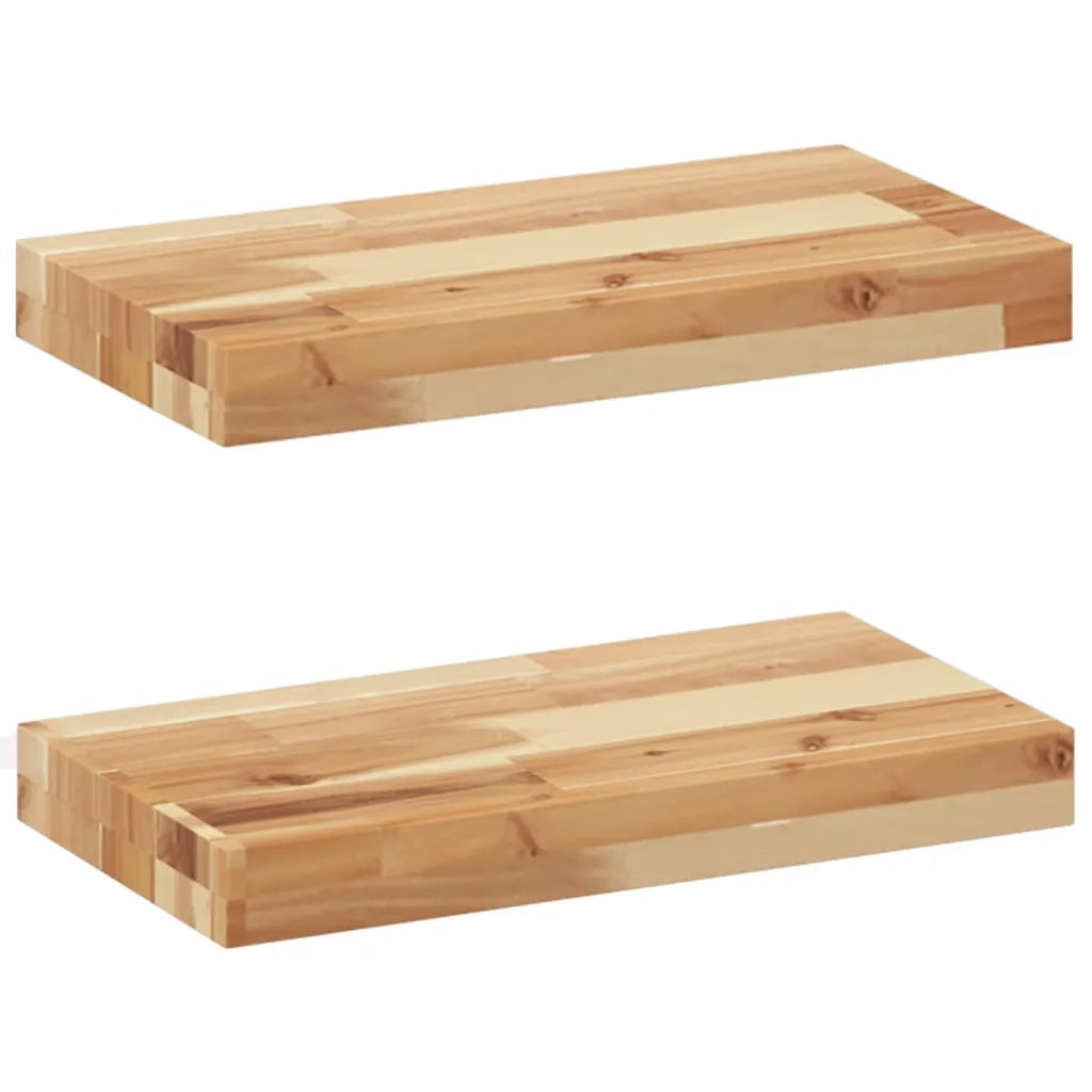 Mensole da Parete 2 pz 40x20x4 cm Legno Acacia Rifinito a Olio 3279576