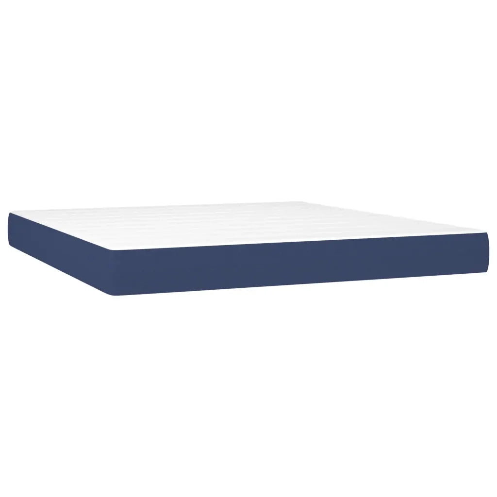 Letto a Molle con Materasso e LED Blu 160x200 cm in Tessuto cod mxl 73178