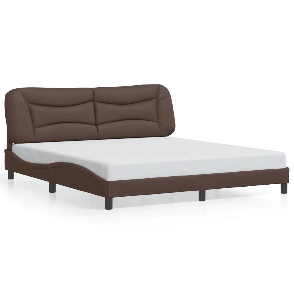 Giroletto con Luci LED Marrone 180x200 cm in Similpelle