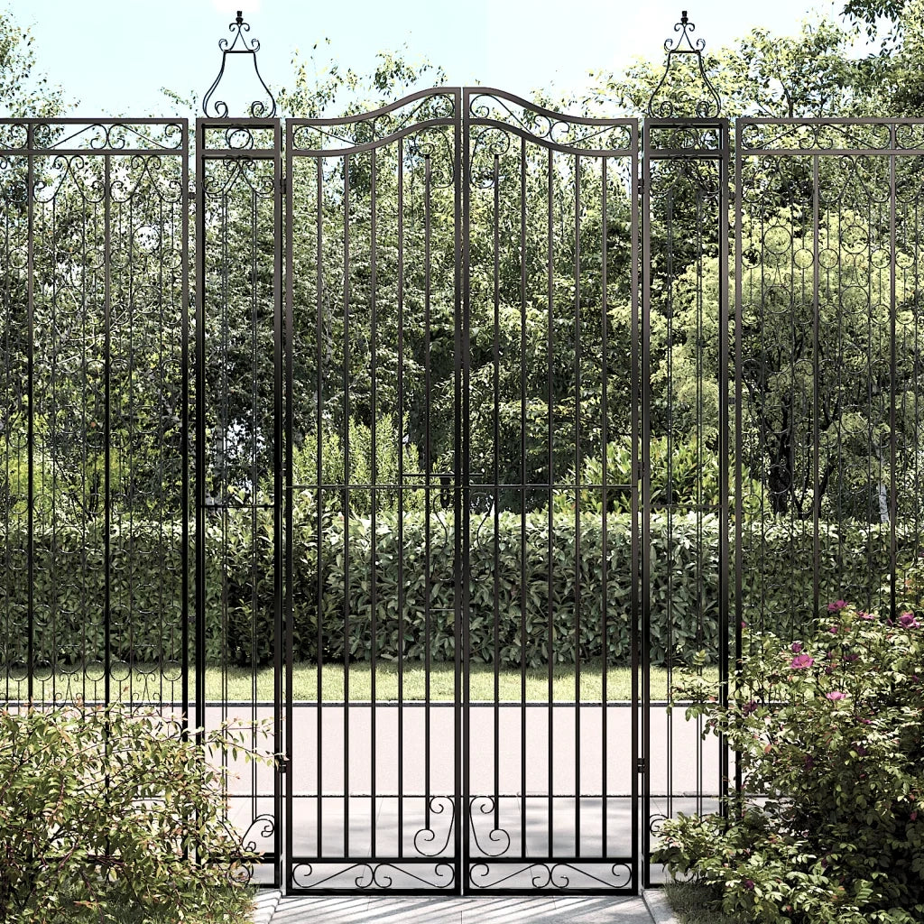 Cancello da Giardino Nero 121x8x200 cm in Ferro Battuto cod mxl 81608