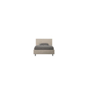 Letto imbottito 1 piazza e mezza 120x210 cm Adele - Senza rete,Microfibra,Sabbia