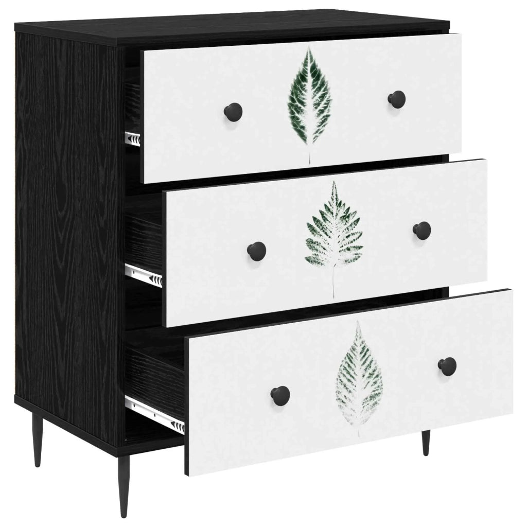 Cassettiera HANAU Stampa foglia verde 66 x 36,5 x 76 cm 8007385
