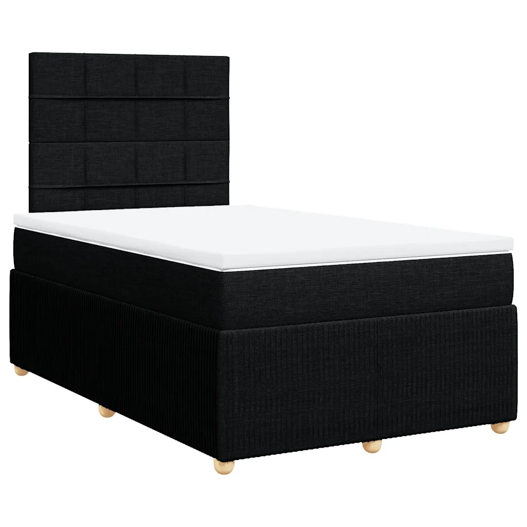 Giroletto a Molle con Materasso Nero 120x200 cm in Tessuto 3294325