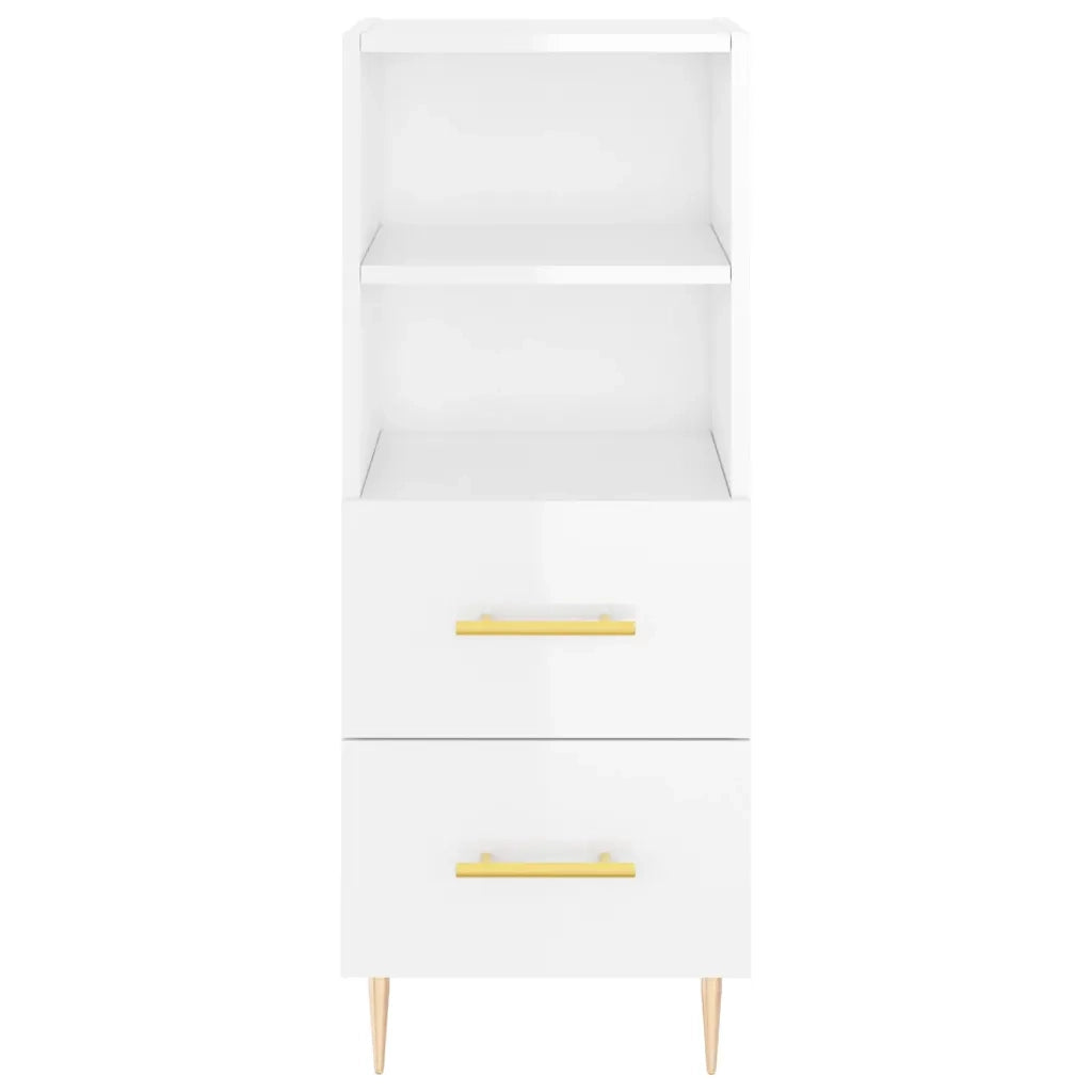 Credenza-Buffet-Armadio da cucina Bianco Lucido 34,5x34x90 cm in Legno Multistrato 504607