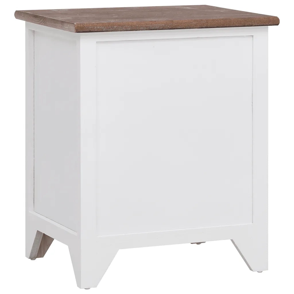 Comodini Set 2 pz con 2 Cassetti Marrone e Bianco 242042