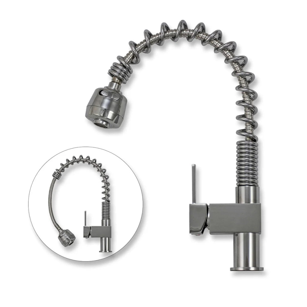 Lavello cucina inox KuKoo 1,5 vasche con miscelatore e kit scarico inclusi