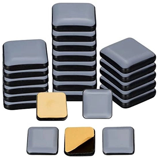 Pannelli di scorrimento 24 pezzi - Teflon autoadesivo - Protezione del pavimento - Scivoli per mobili - Quadrato 22x22 mm - Riduzione del rumore