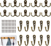 20 pezzi di chiodi per appendiabiti vintage in acciaio verniciato con viti per asciugamani, giacche, porte, armadi, cucina, ufficio, cappelli