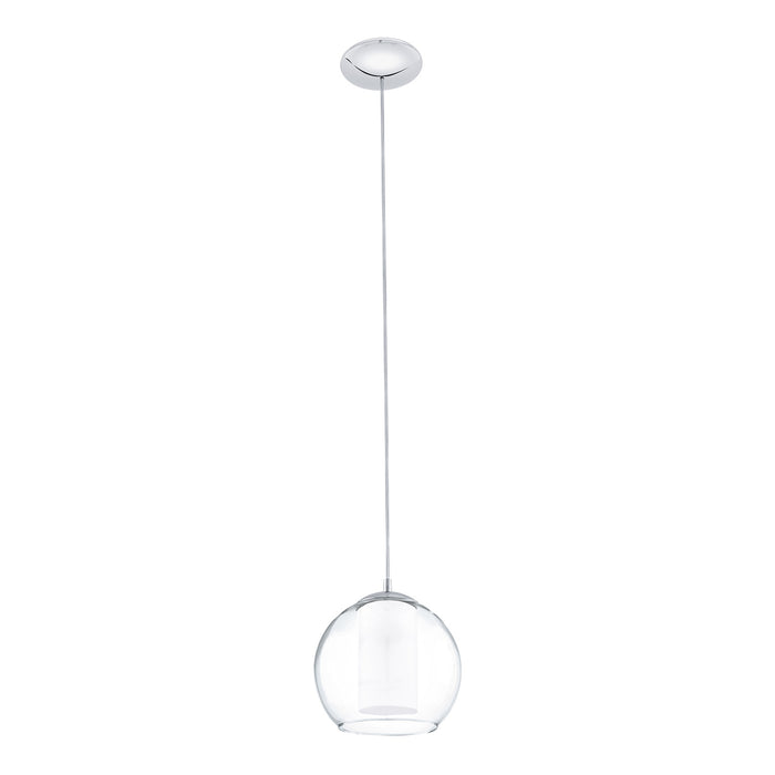 Lampadario A Sospensione Classico Bolsano Acciaio Cromo Vetro 1 Luce E27