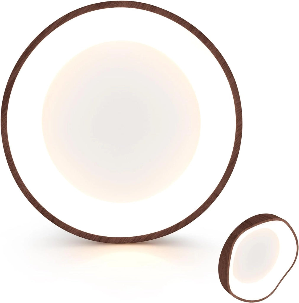 Lampada da Soffitto LED, Plafoniera LED Moderna da 24W Effetto Legno con Telaio in Metallo 3000K, Ideale per Camera da Letto, Soggiorno, Bagno, Corridoio e Ufficio [Classe di efficienza energetica F]
