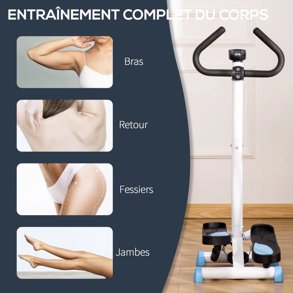 Stepper Fitness con Manubrio ¨C Zephmum ¨C Bianco Blu Nero
